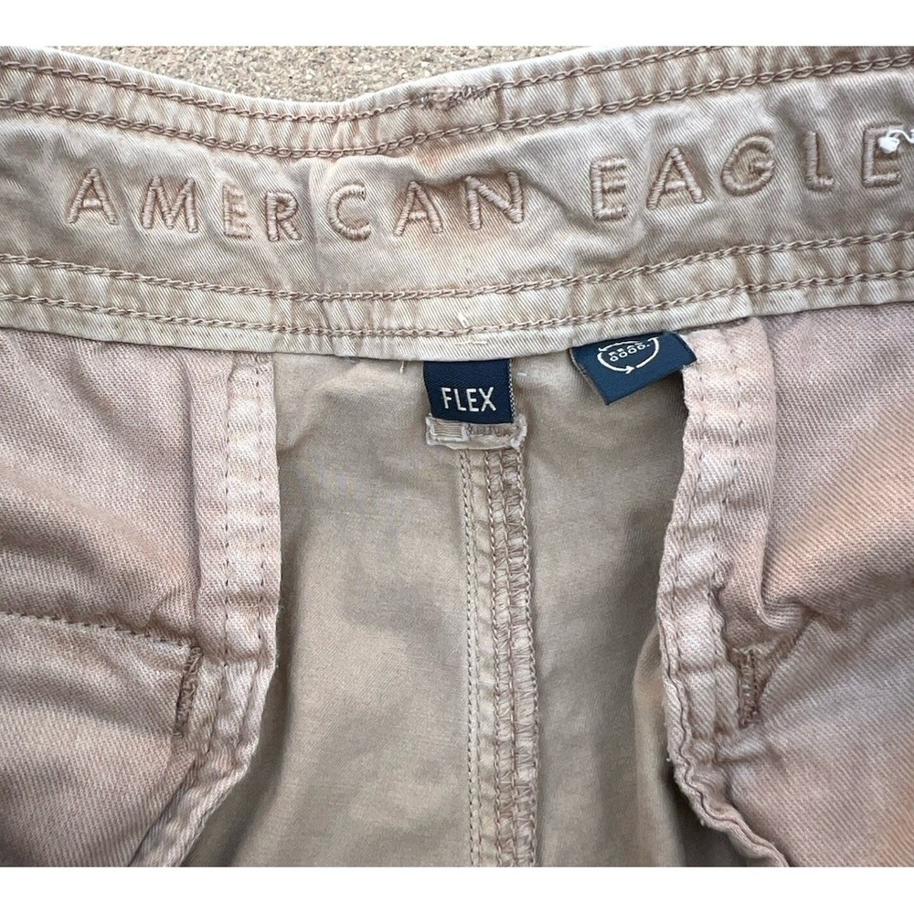 American Eagle Pants Men Size 32x28 Tan Beige Cargo Straight Outdoors Hiking - Picture 6 of 7